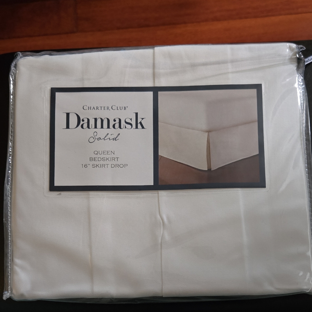 Charter Club Damask Solid Bed Skirt - White